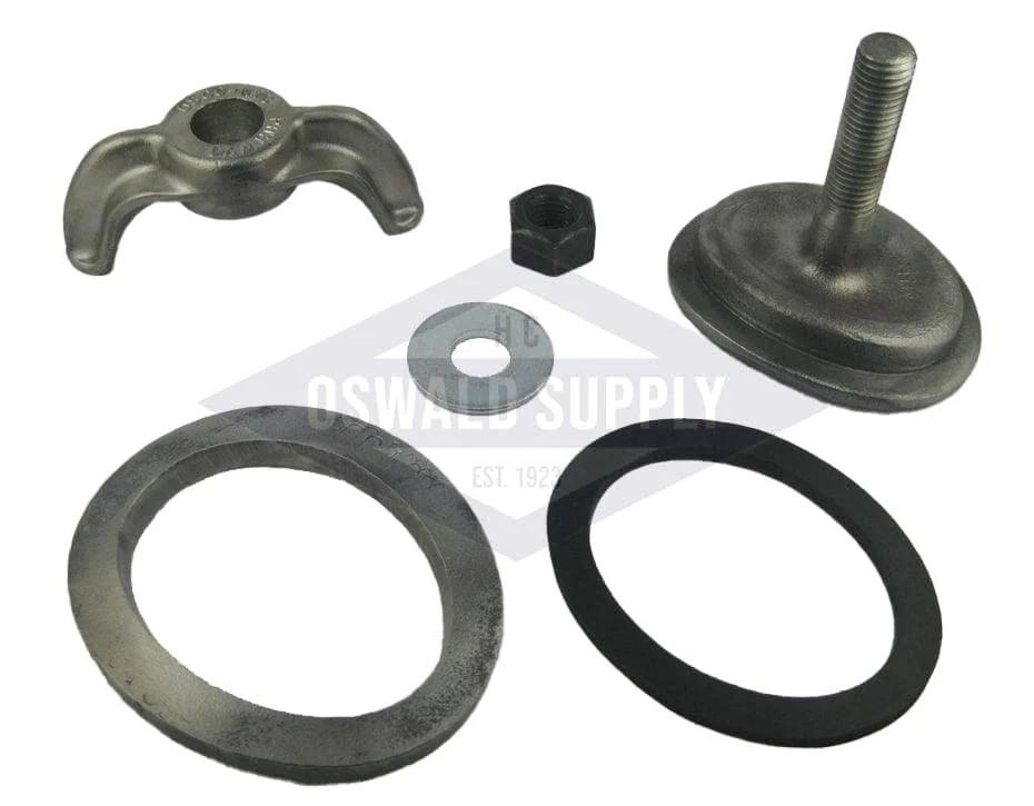 3 X 4, Forged Steel, Integral Bolt, Elliptical, Curved 54R. Handhole Assembly, with Patch Plate