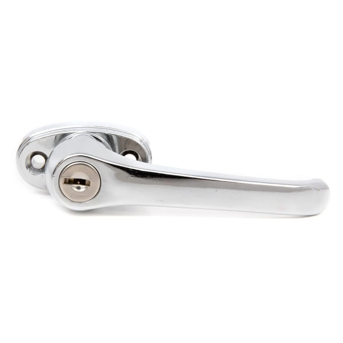L Handle and Latch Set, Chrome Locking with Square Spindle, Square Type Latch, with Keys and Hardware for Trash Chute and Linen Chute Doors - Free Ground Shipping - Image 2