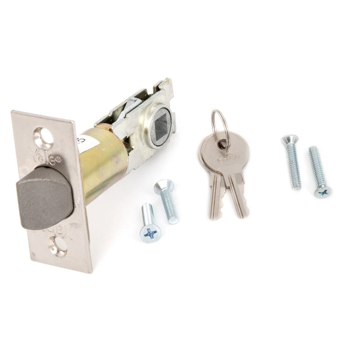 T Handle and Latch Set, Chrome Locking with Square Spindle, Square Type Latch, with Keys and Hardware for Trash Chute and Linen Chute Doors - Free Ground Shipping - Image 4