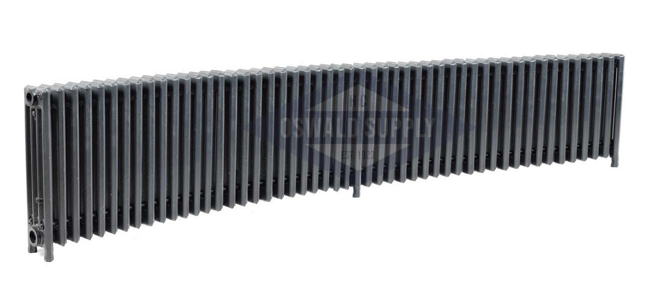 Cast Iron Radiator, Size: 4-7/16" Width x 19" Height x 91" Length - 52 Sections, 4 Tubes, Water/Steam, Custom Build (Non-Returnable) - Ships in 2-3 Weeks