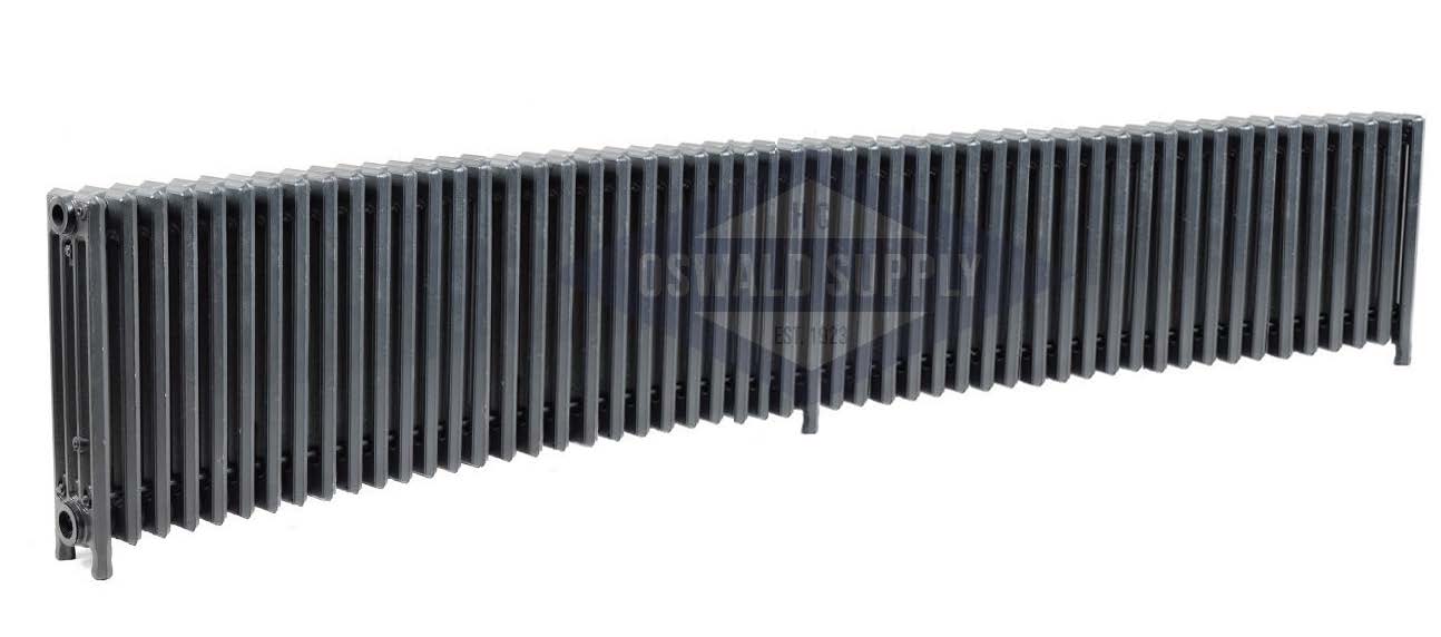 Cast Iron Radiator, Size: 4-7/16" Width x 19" Height x 94 1/2" Length - 54 Sections, 4 Tubes, Water/Steam, Custom Build (Non-Returnable) - Ships in 2-3 Weeks