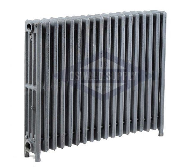 Cast Iron Radiator, Size: 4-7/16" Width x 25" Height x 31 1/2" Length - 18 Sections, 4 Tubes, Water/Steam