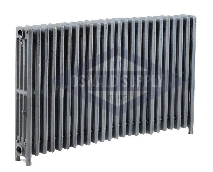 Cast Iron Radiator, Size: 4-7/16" Width x 25" Height x 42" Length - 24 Sections, 4 Tubes, Water/Steam