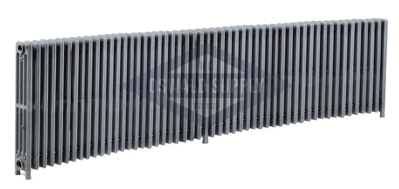 Cast Iron Radiator, Size: 4-7/16" Width x 25" Height x 91" Length - 52 Sections, 4 Tubes, Water/Steam, Custom Build (Non-Returnable) - Ships in 2-3 Weeks