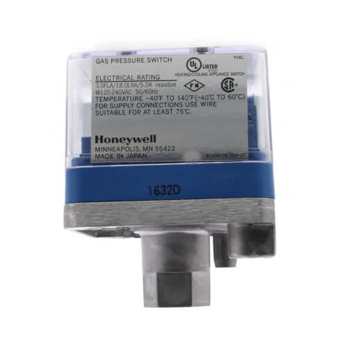 Honeywell #C6097A3053, 1" to 20" W.C Auto Reset, 1/4" NPT Pressure Switch (Additive) - Image 3