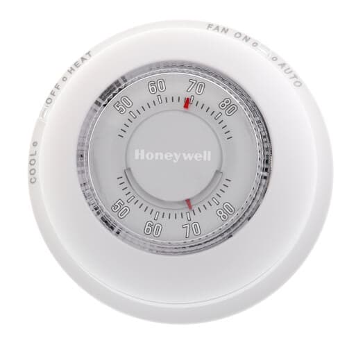 Honeywell #T87N1000, Round Non-Programmable, 1H/1C, Mechanical Thermostat