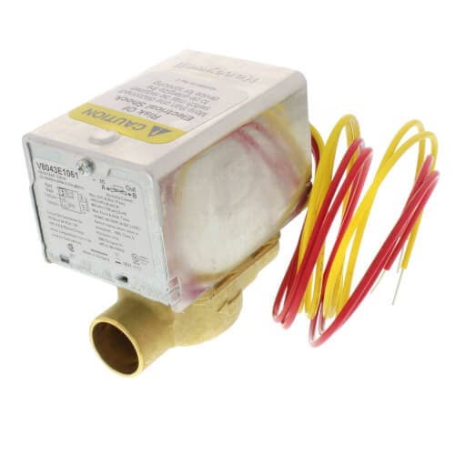 Honeywell #V8043E1061, 3/4" Sweat Connection Zone Valve, normally closed, 8 Cv (24v)