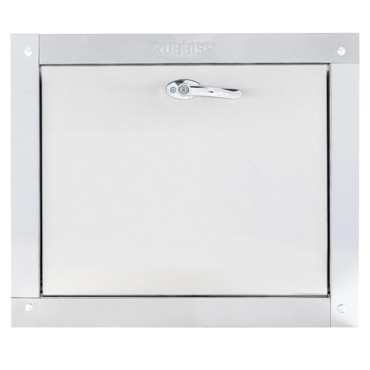 Midland Style Stainless Steel Trash Chute Door - Bottom Hinged - L Handle - Rubbish - Standard Trim - Image 10