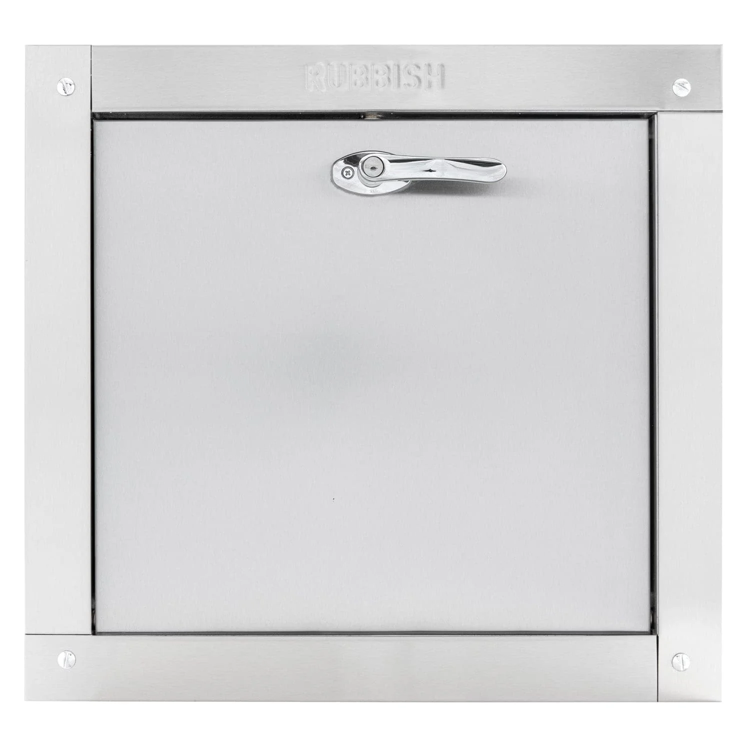Midland Style Stainless Steel Trash Chute Door - Bottom Hinged - L Handle - Rubbish - Standard Trim - Image 8
