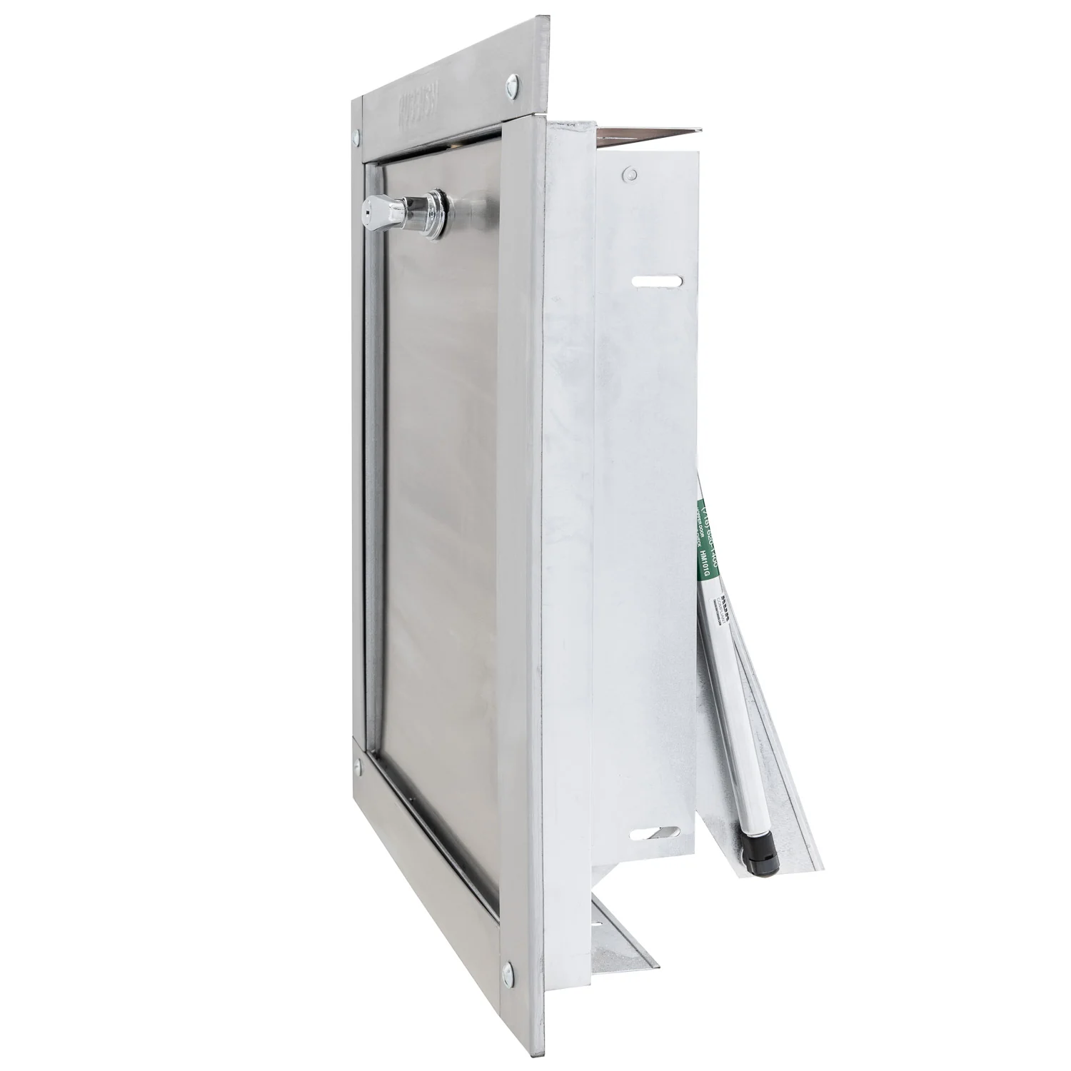 Midland Style Stainless Steel Trash Chute Door - Bottom Hinged - T Handle - Rubbish - Standard Trim - Image 10