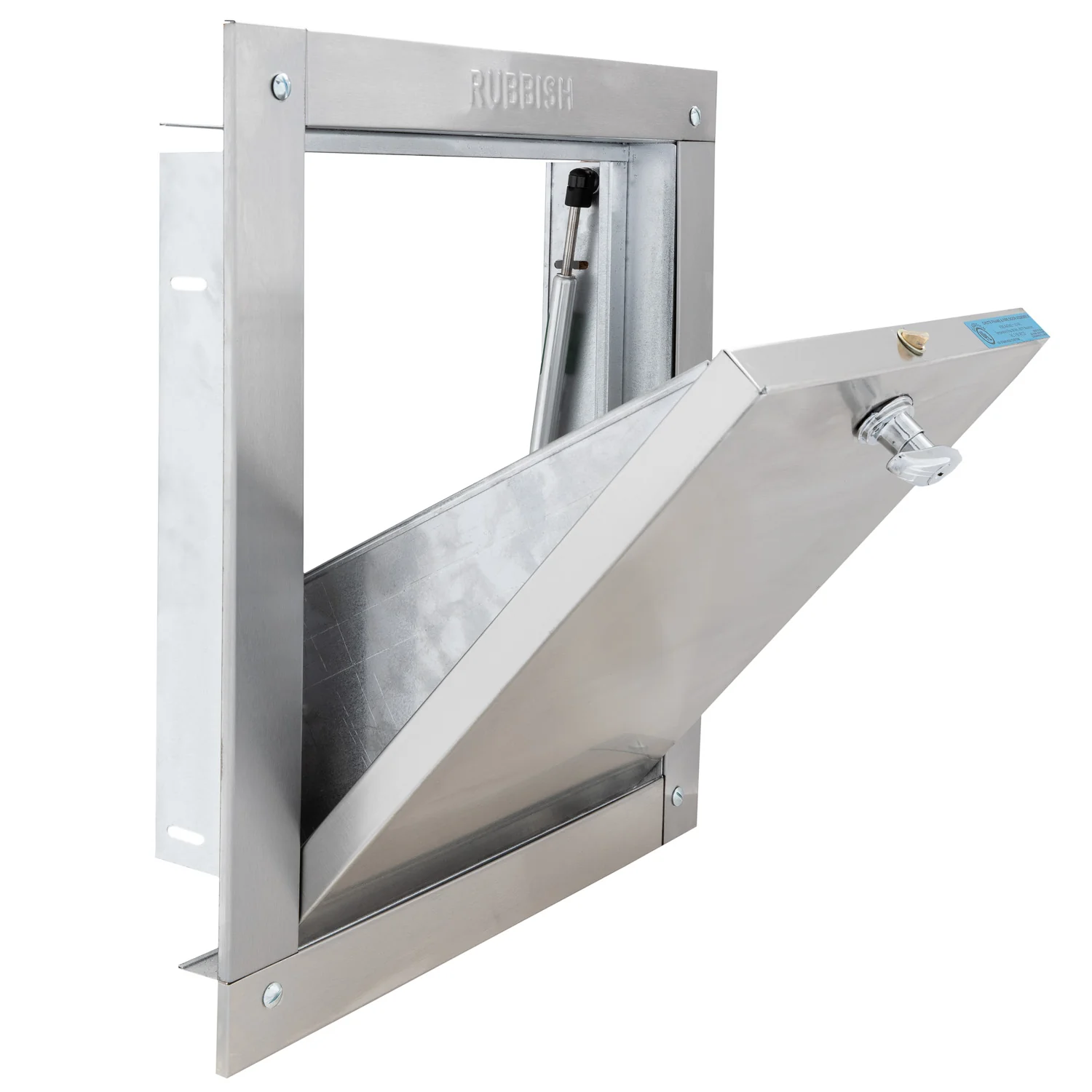 Midland Style Stainless Steel Trash Chute Door - Bottom Hinged - T Handle - Rubbish - Standard Trim - Image 11