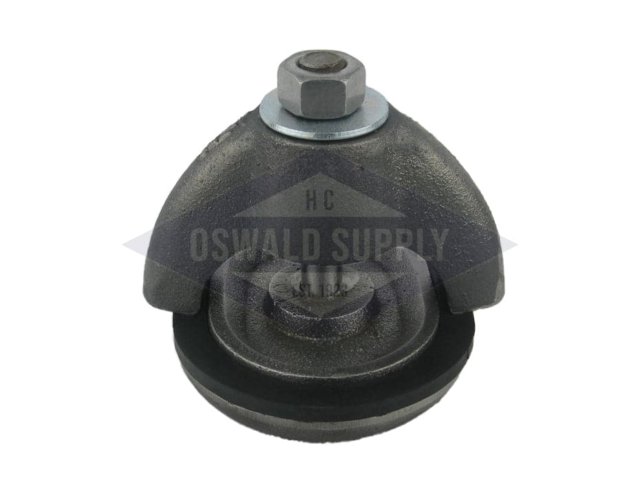O&S Powermaster Boiler Handhole Assembly, Less Ring. 3-3/8 X 4-3/8, Obround,  Cast Iron, Curved, Solid Bolt, "321004013" - Image 2