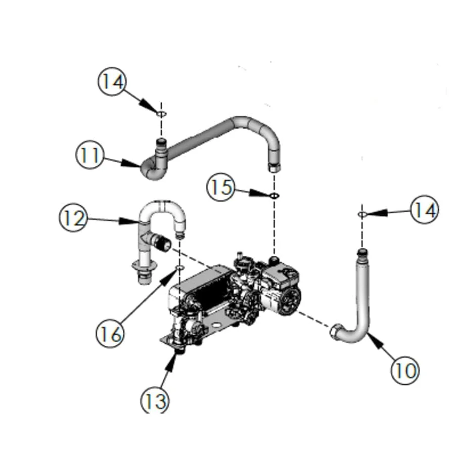 Peerless Boiler Repair Part #54763 - Hx-Chb Rtrn Piping Pbc-52, Pbc Internal Copper
