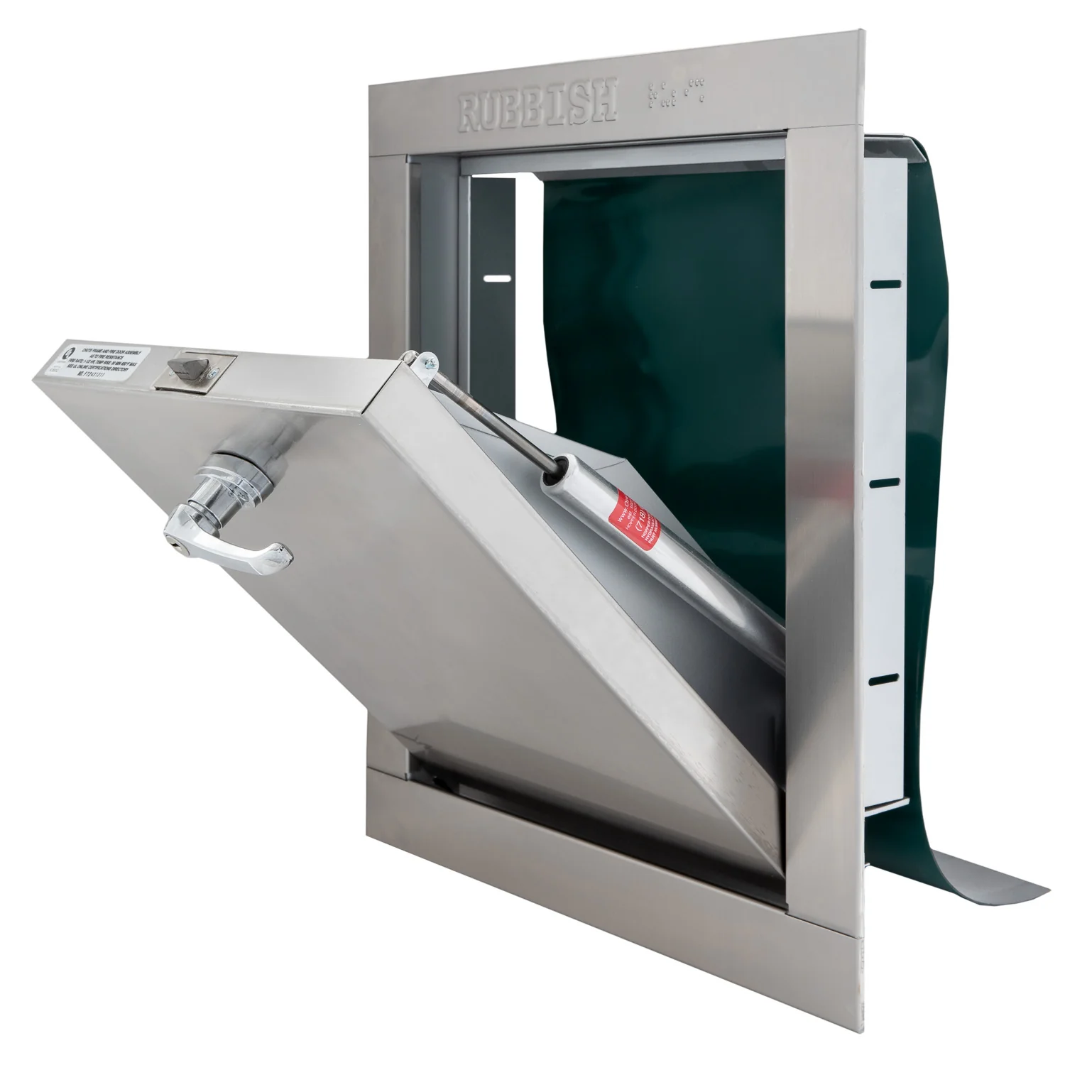 Replacement Stainless Steel Trash Chute Door - Bottom Hinged - L Handle - Rubbish - Image 13