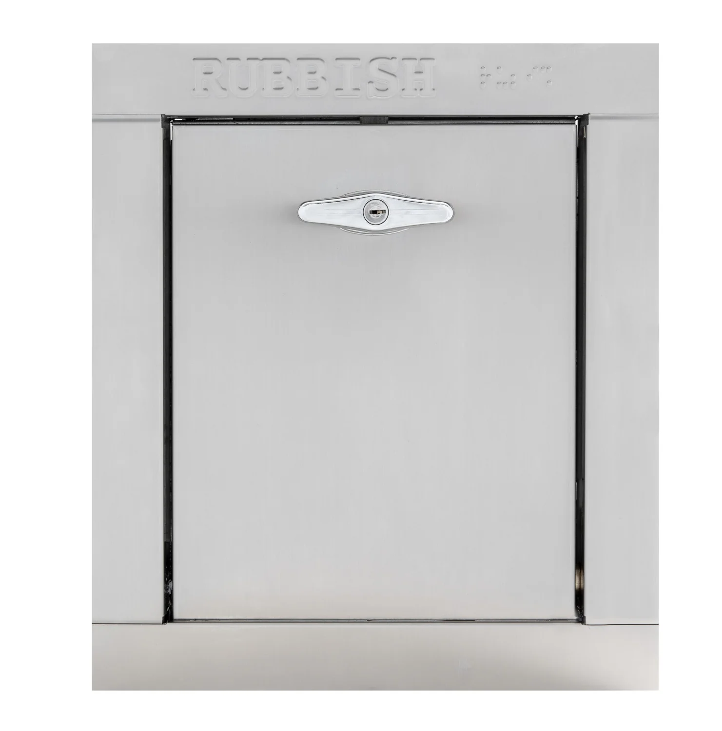Replacement Stainless Steel Trash Chute Door - Bottom Hinged - T Handle - Rubbish