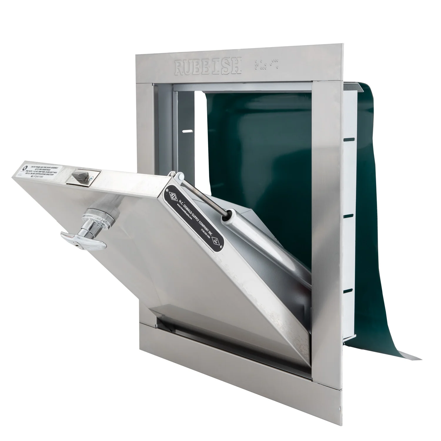 Replacement Stainless Steel Trash Chute Door - Bottom Hinged - T Handle - Rubbish - Image 13
