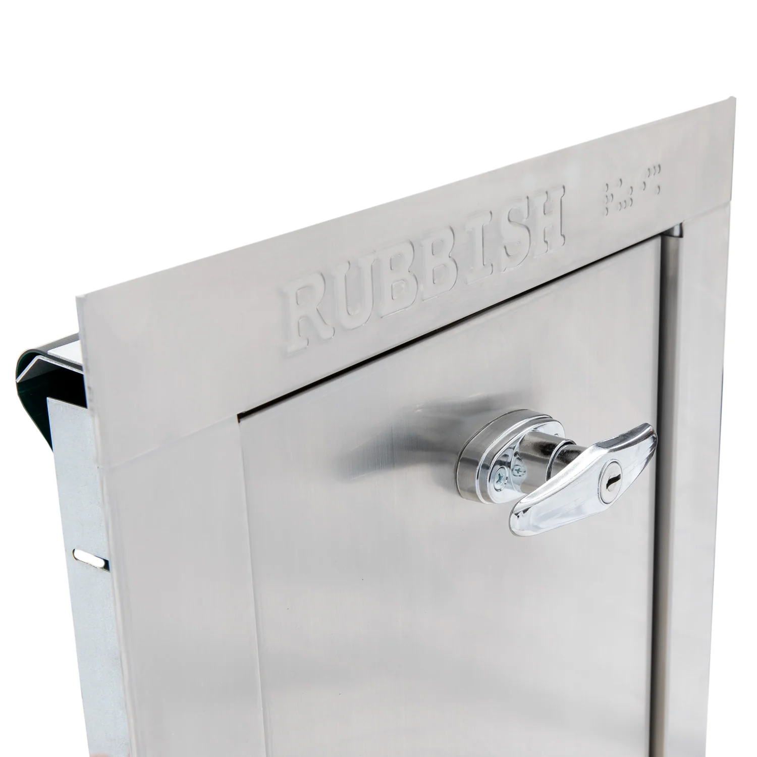 Replacement Stainless Steel Trash Chute Door - Bottom Hinged - T Handle - Rubbish - Image 2