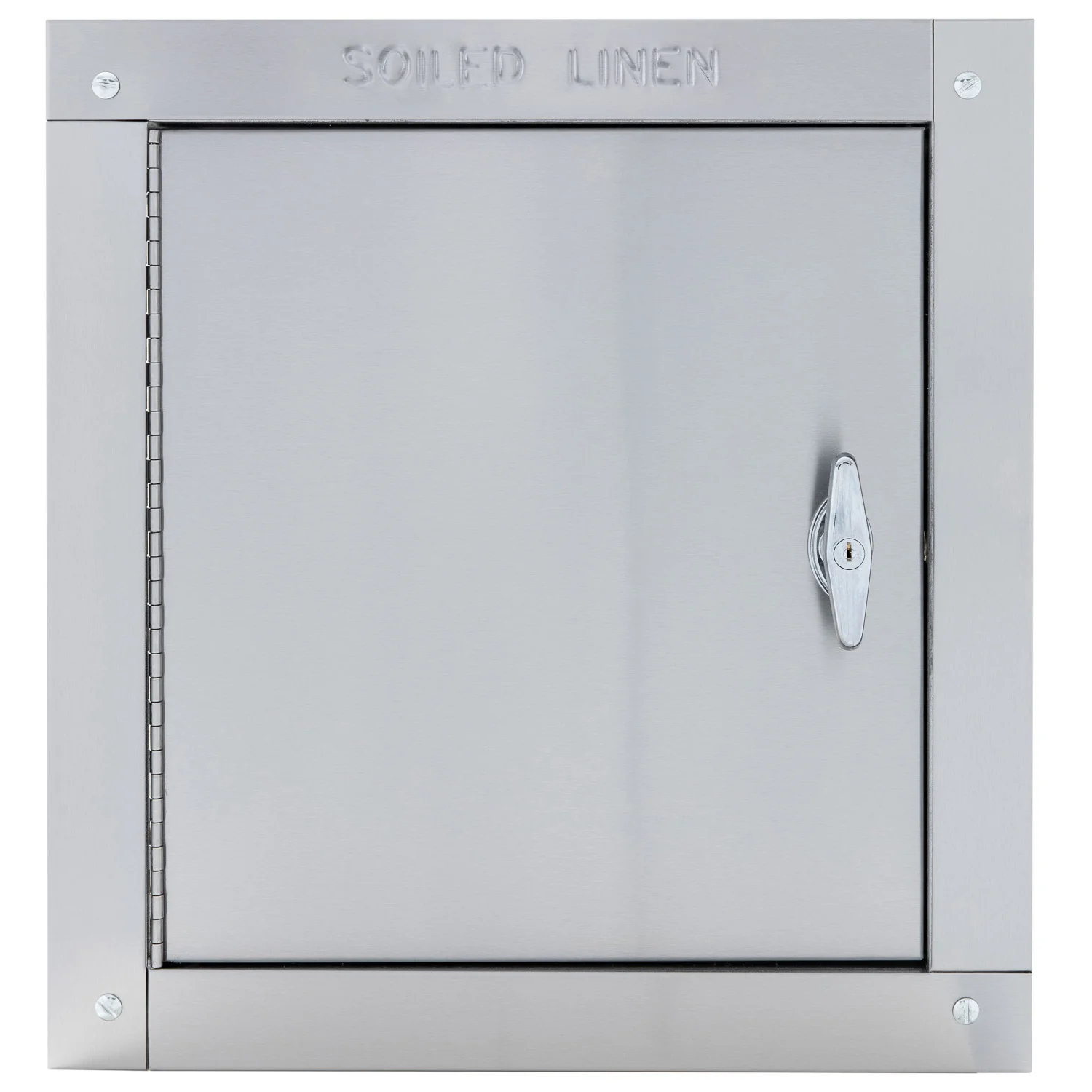 Universal Stainless Steel Trash Chute Door - Side Hinged - T Handle - Linen - Standard Trim - Image 10