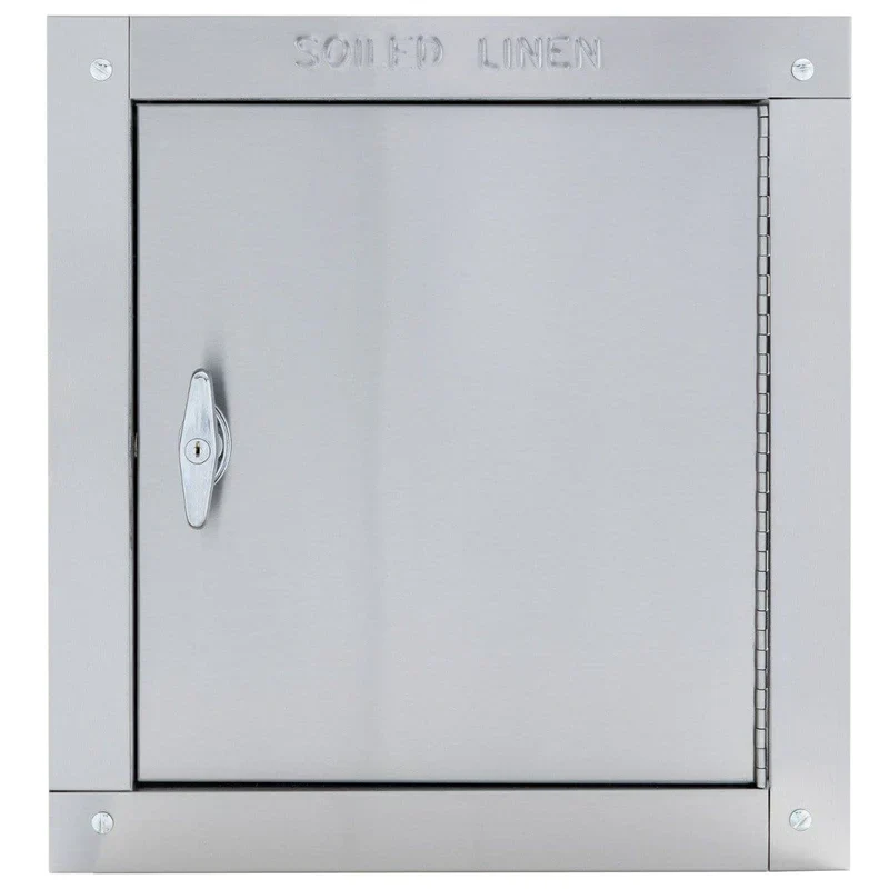 Universal Stainless Steel Trash Chute Door - Side Hinged - T Handle - Linen - Standard Trim - Image 8