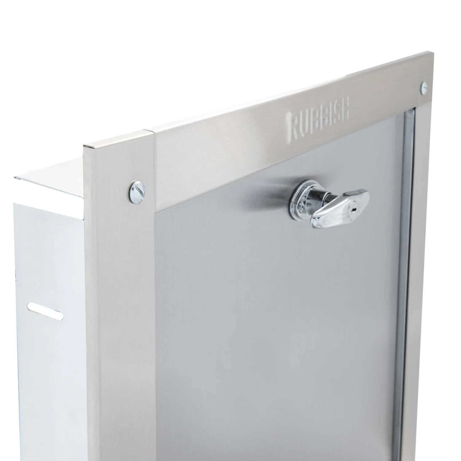 Universal Stainless Steel Trash Chute Door - Bottom Hinged - T Handle - Rubbish - Standard Trim - Image 20