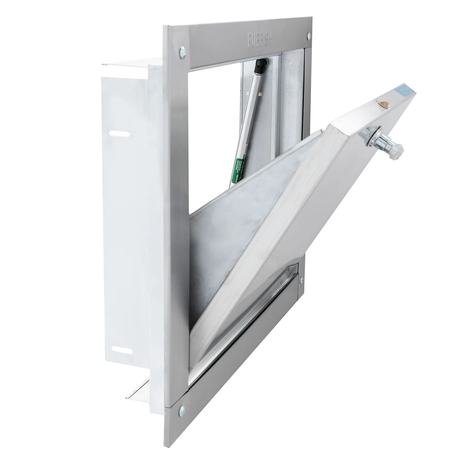 Universal Stainless Steel Trash Chute Door - Bottom Hinged - T Handle - Rubbish - Standard Trim - Image 30