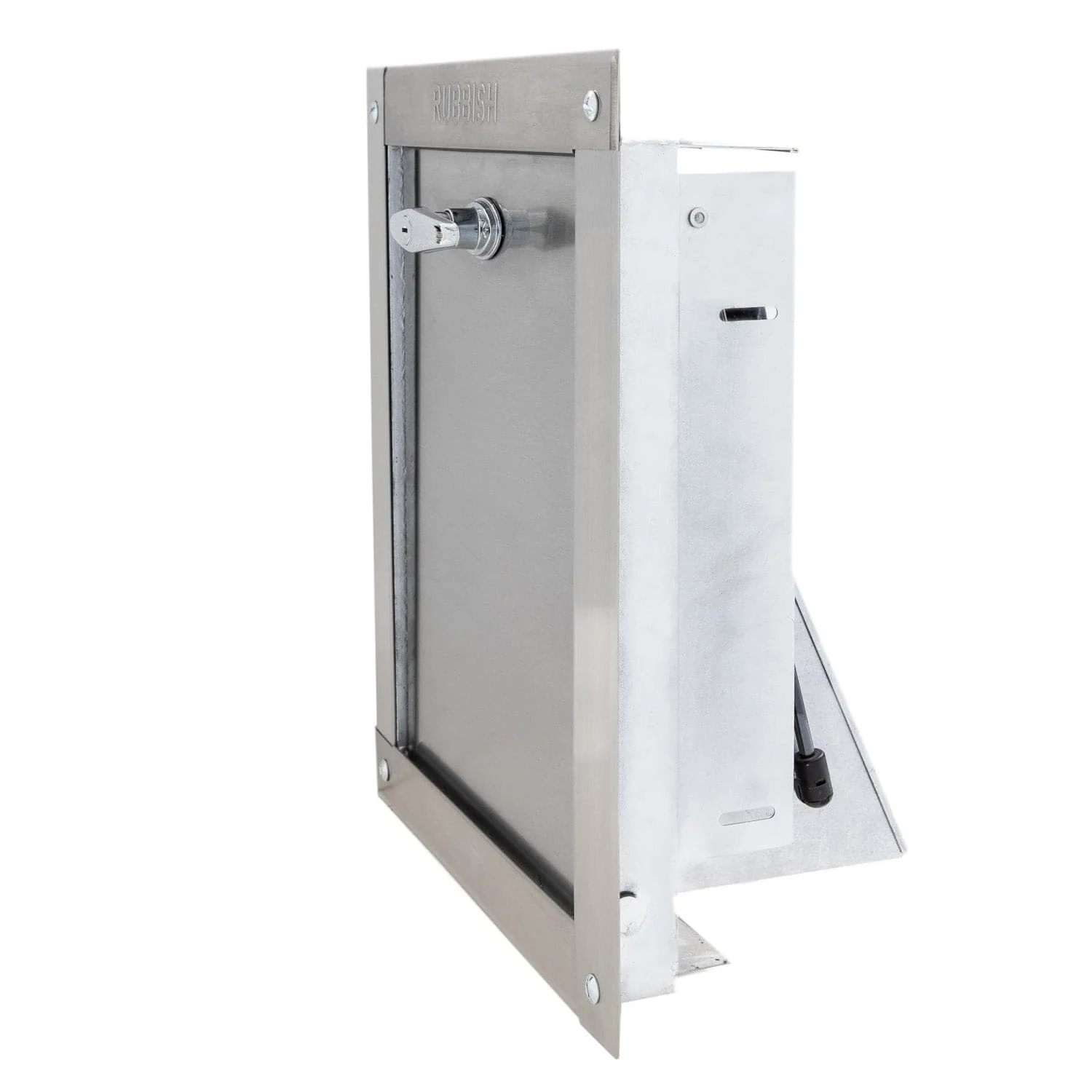 Universal Stainless Steel Trash Chute Door - Bottom Hinged - T Handle - Rubbish - Standard Trim - Image 9