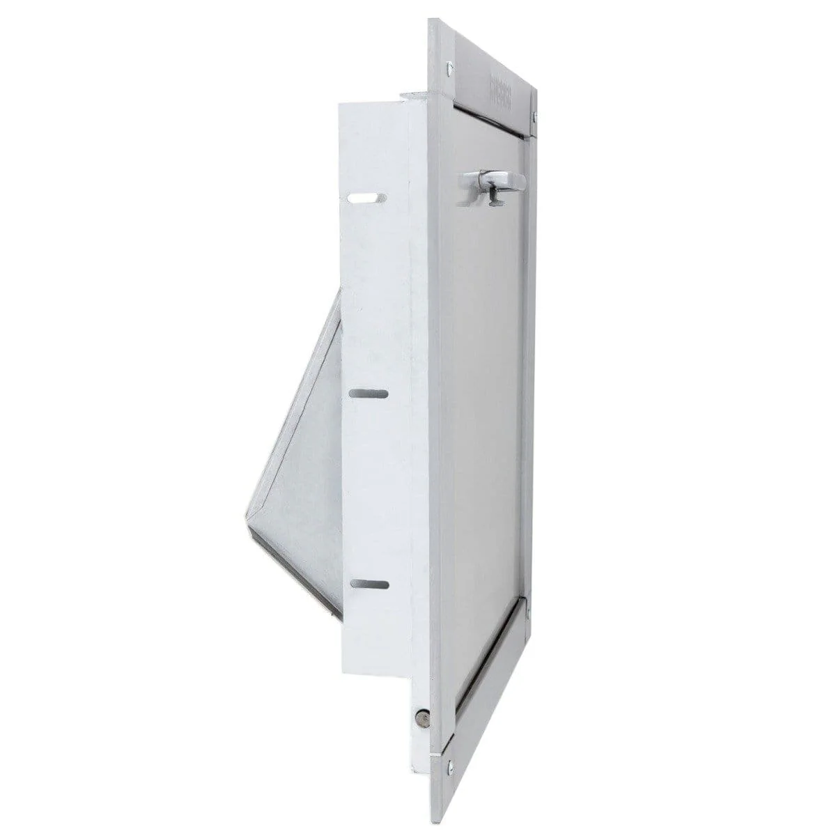 Wilkinson Style Stainless Steel Trash Chute Door - Bottom Hinged - Thumb Latch - Rubbish - Standard Trim - Image 4